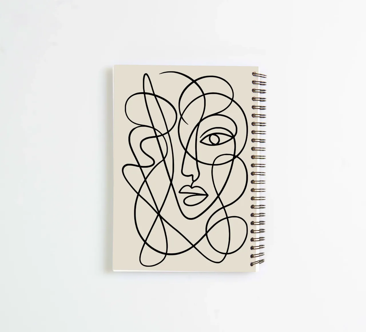 Abstract Continuous Line Face spiral notebook by Life of Pie