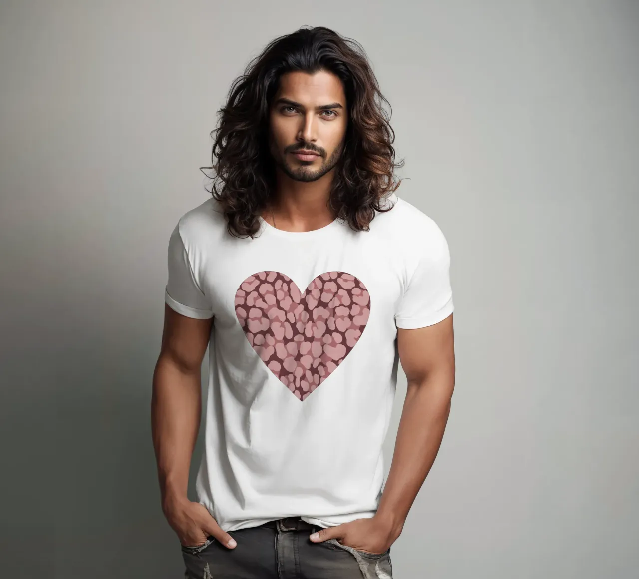 Leo Print. Leo Pattern with Autumn Vibes and Heart. t-shirt by CalliLetters2