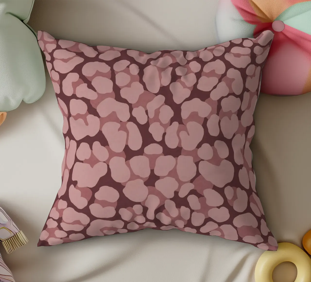 Leo Print. Leo Pattern with Autumn Vibes and Heart. decorative cushion by CalliLetters2