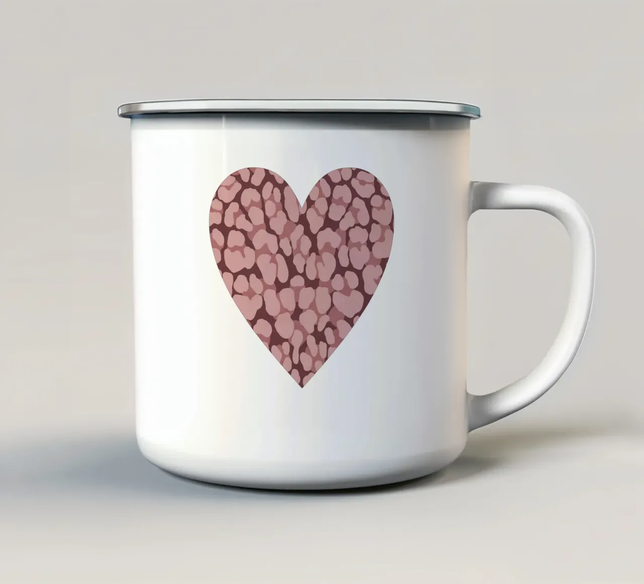 Leo Print. Leo Pattern with Autumn Vibes and Heart. enamel mug by CalliLetters2