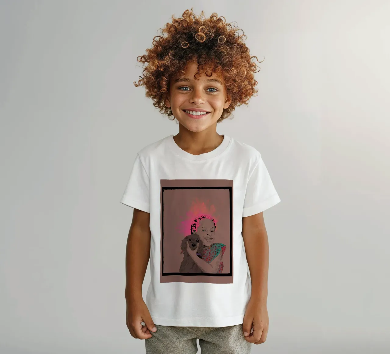 Pure Joy and a Dog kids t-shirt by La Belette Rose