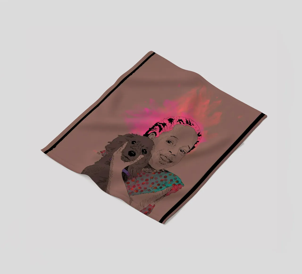 Pure Joy and a Dog fleece blanket by La Belette Rose