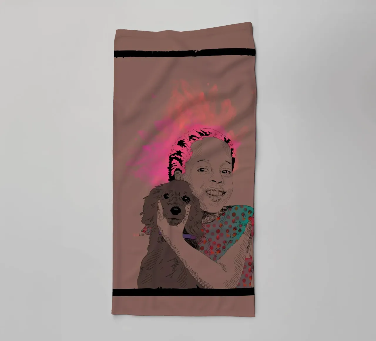 Pure Joy and a Dog towel by La Belette Rose