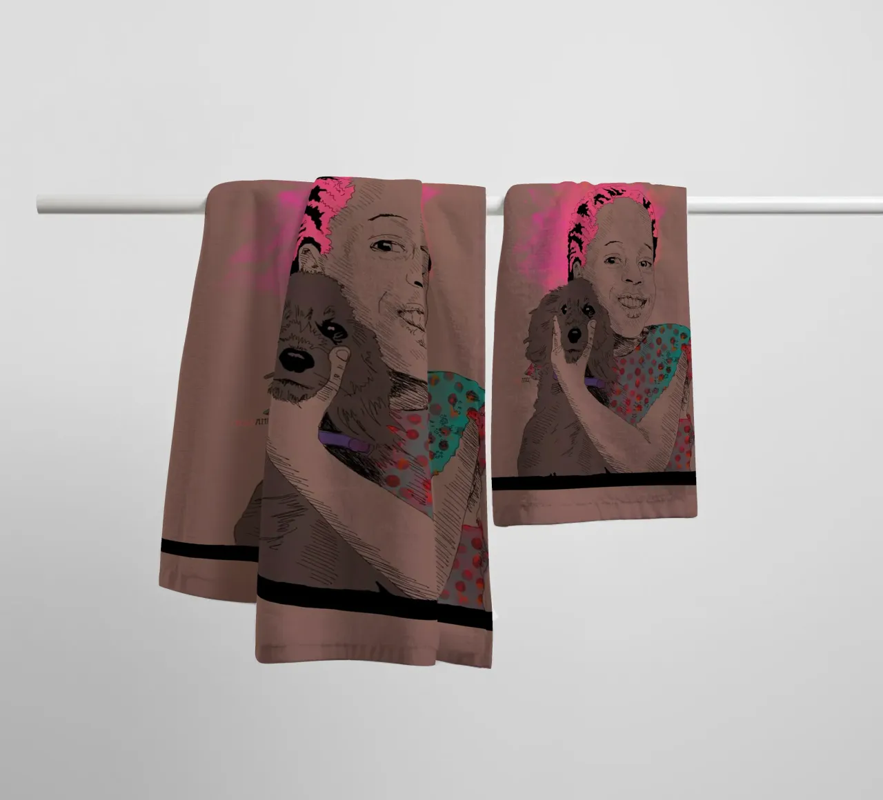 Pure Joy and a Dog towel by La Belette Rose