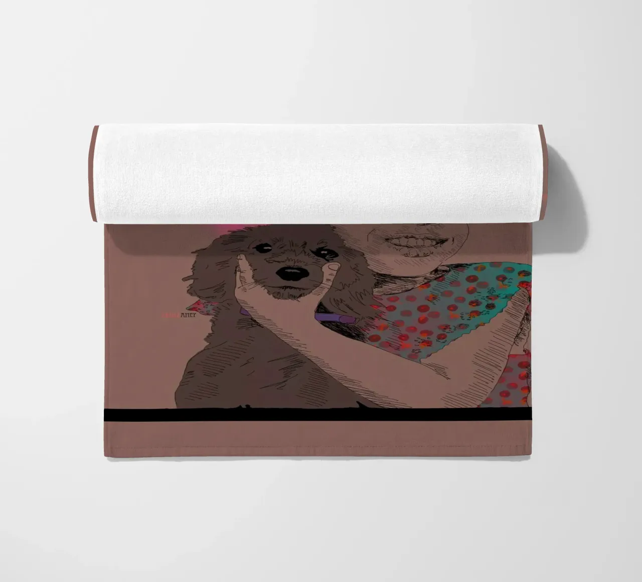 Pure Joy and a Dog strandhanddoek van La Belette Rose