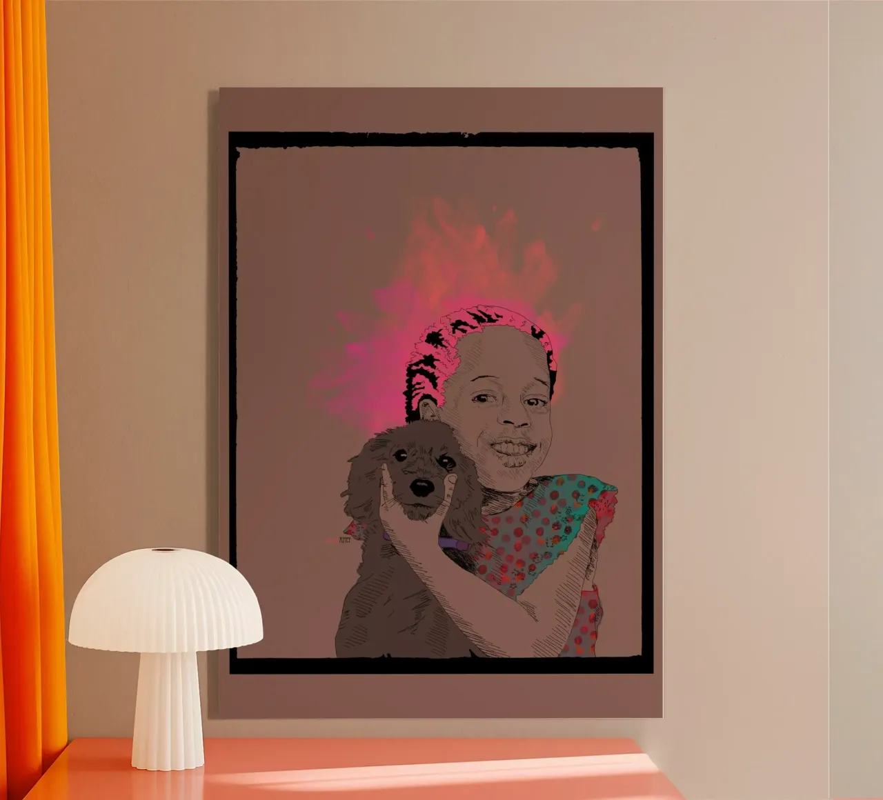 Pure Joy and a Dog acrylic glass by La Belette Rose