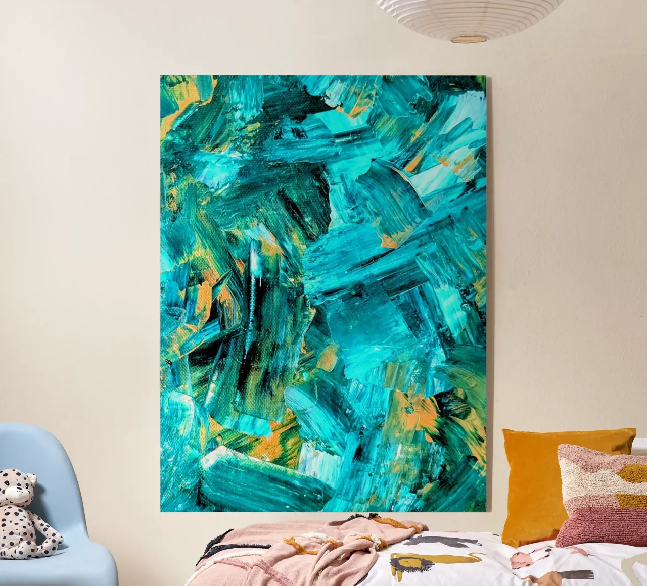 Teal Brushstrokes plexiglass da Pia