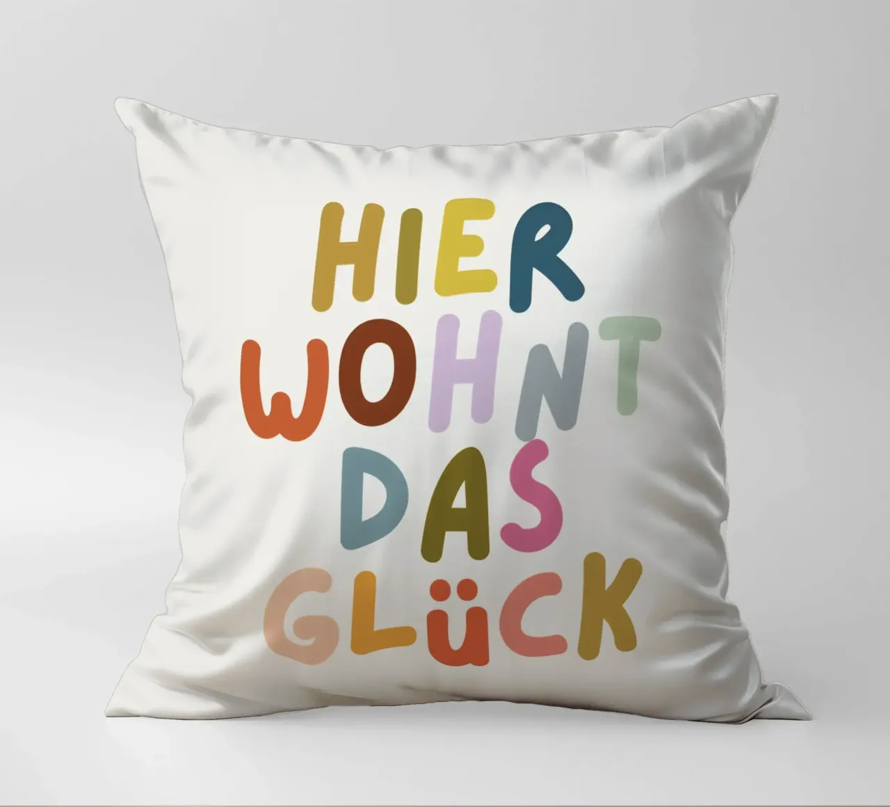Hier wohnt das Glück cuscino da PurePeachKids