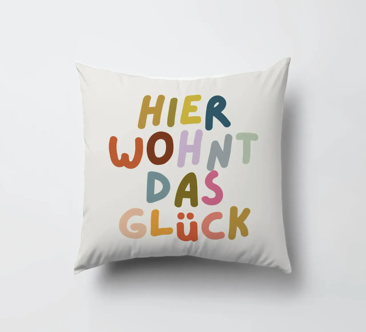 Hier wohnt das Glück cuscino da PurePeachKids
