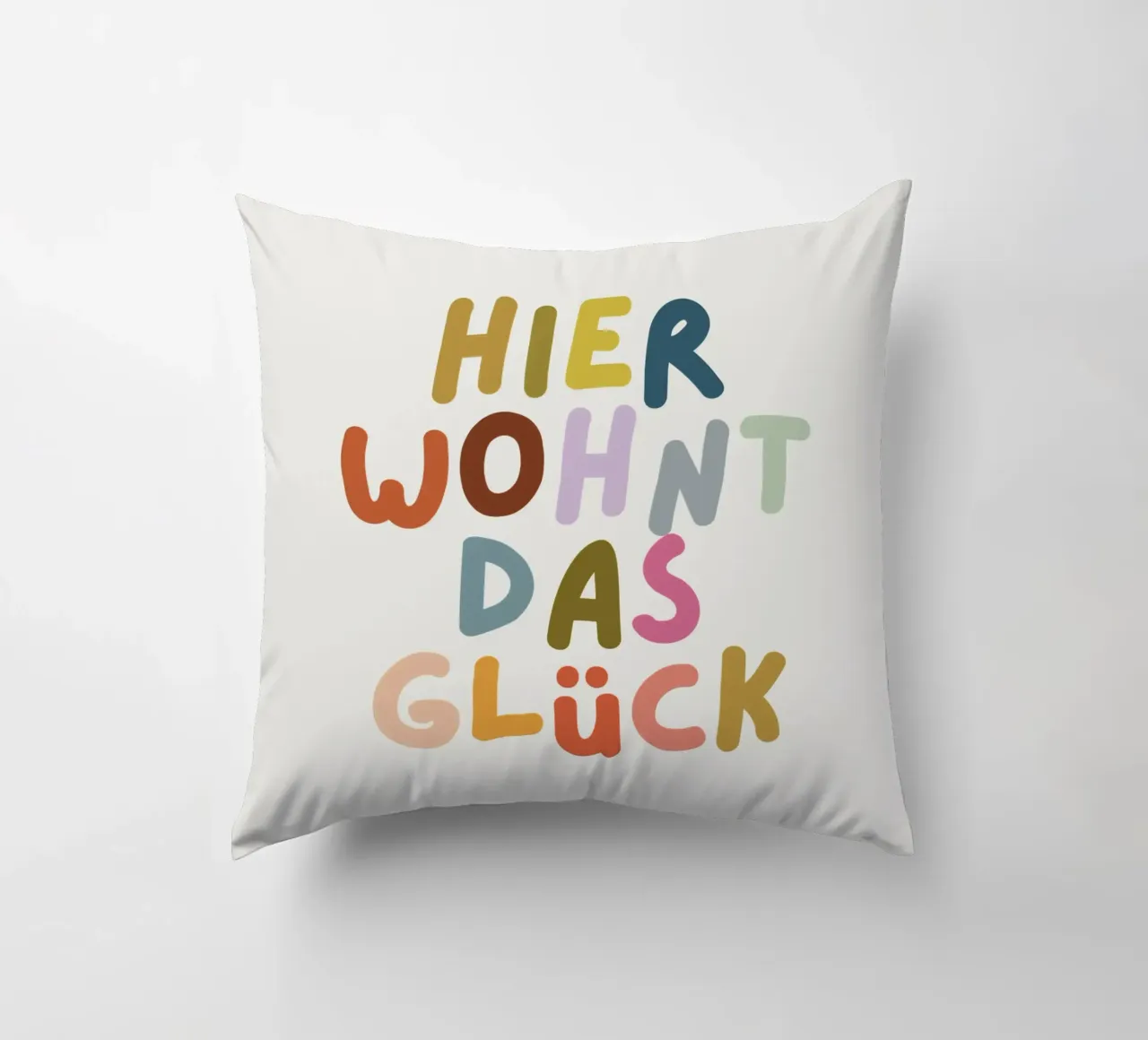 Hier wohnt das Glück cuscino da PurePeachKids