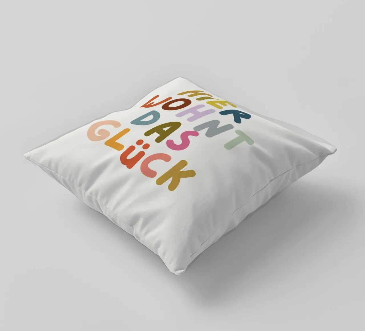 Hier wohnt das Glück cuscino da PurePeachKids