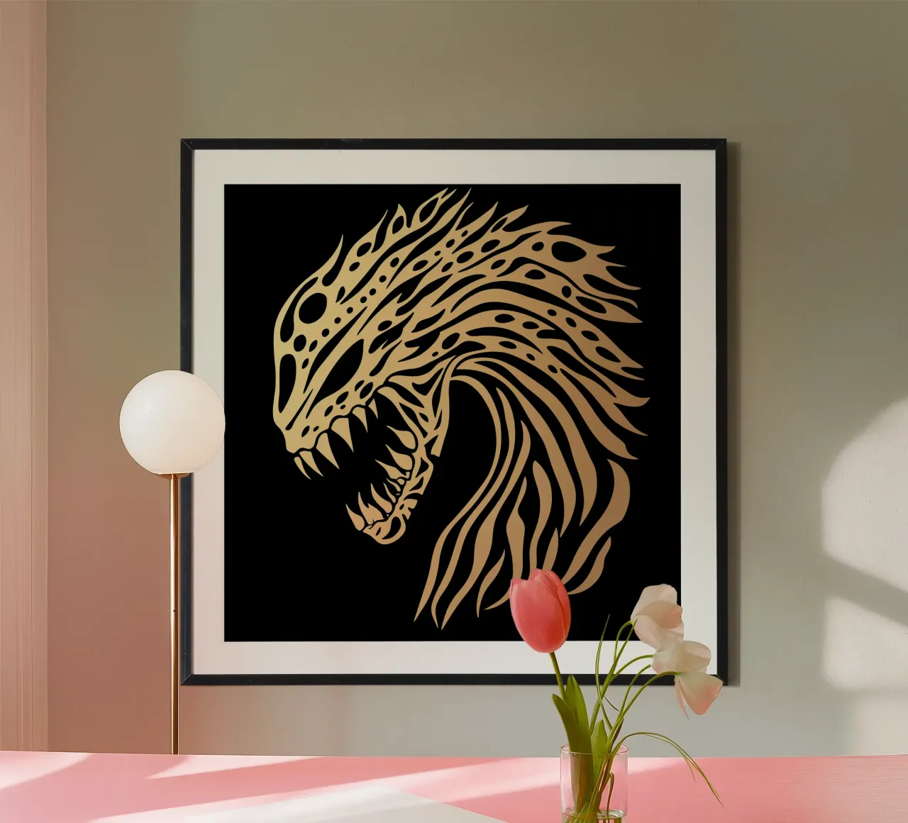 Alieno d'oro Giger poster con telaio in plastica da Autofocus