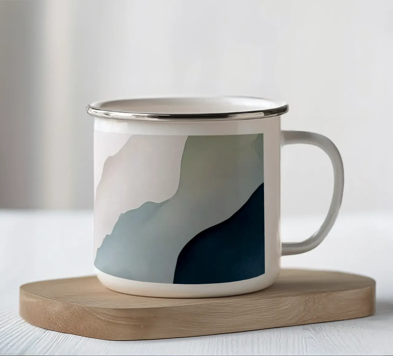 Landschap, abstract, kunst #3 emaille mok van Hightown Design