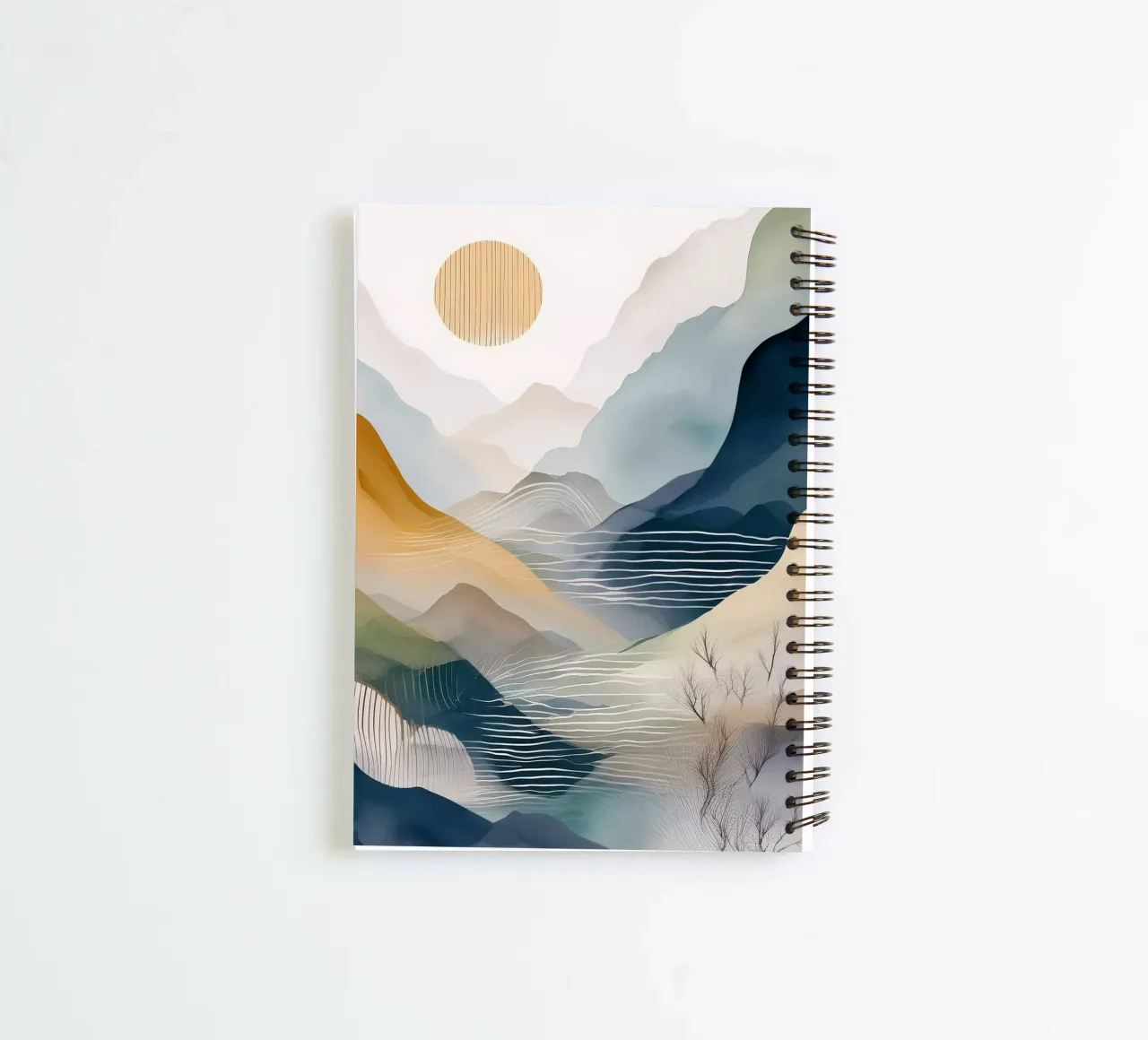 Landscape, abstract, art #3 spiral notebook by Hightown Design