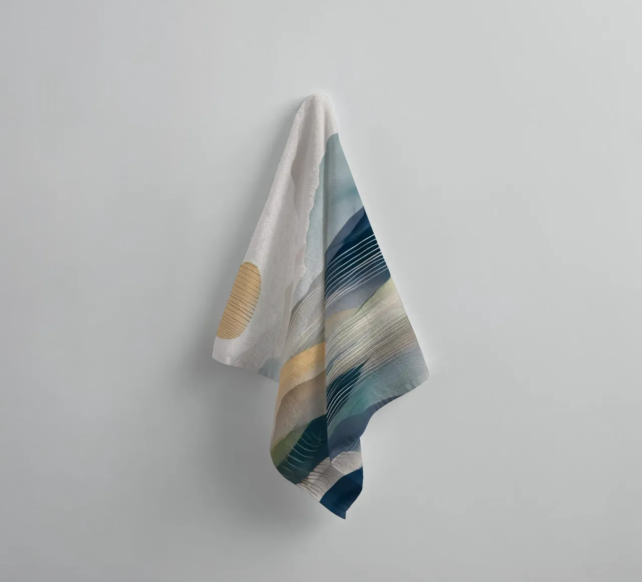 Landschap, abstract, kunst #3 badhanddoek van Hightown Design