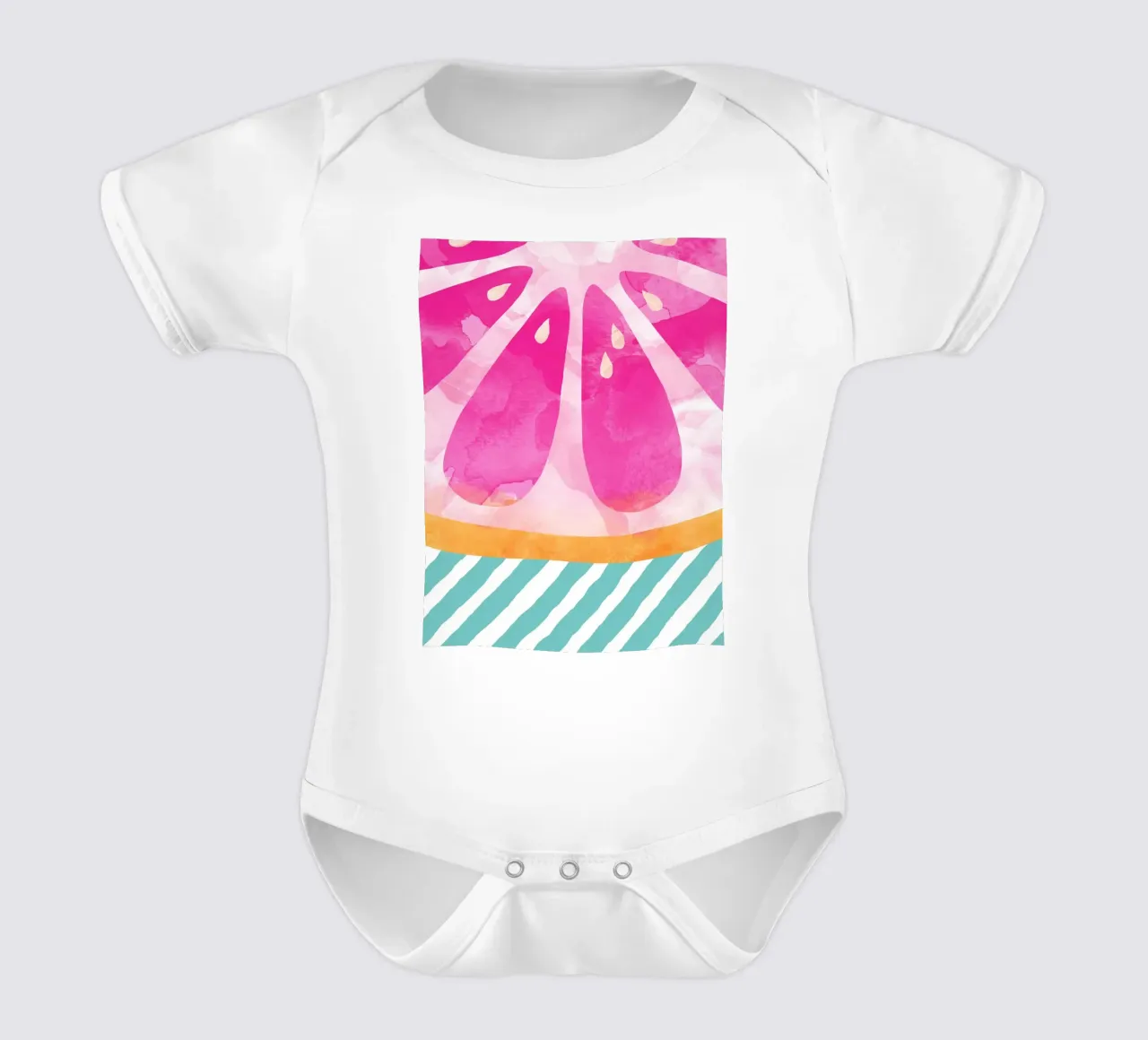 Rosa Grapefruit Kurzarm Babybody von Orara Studio