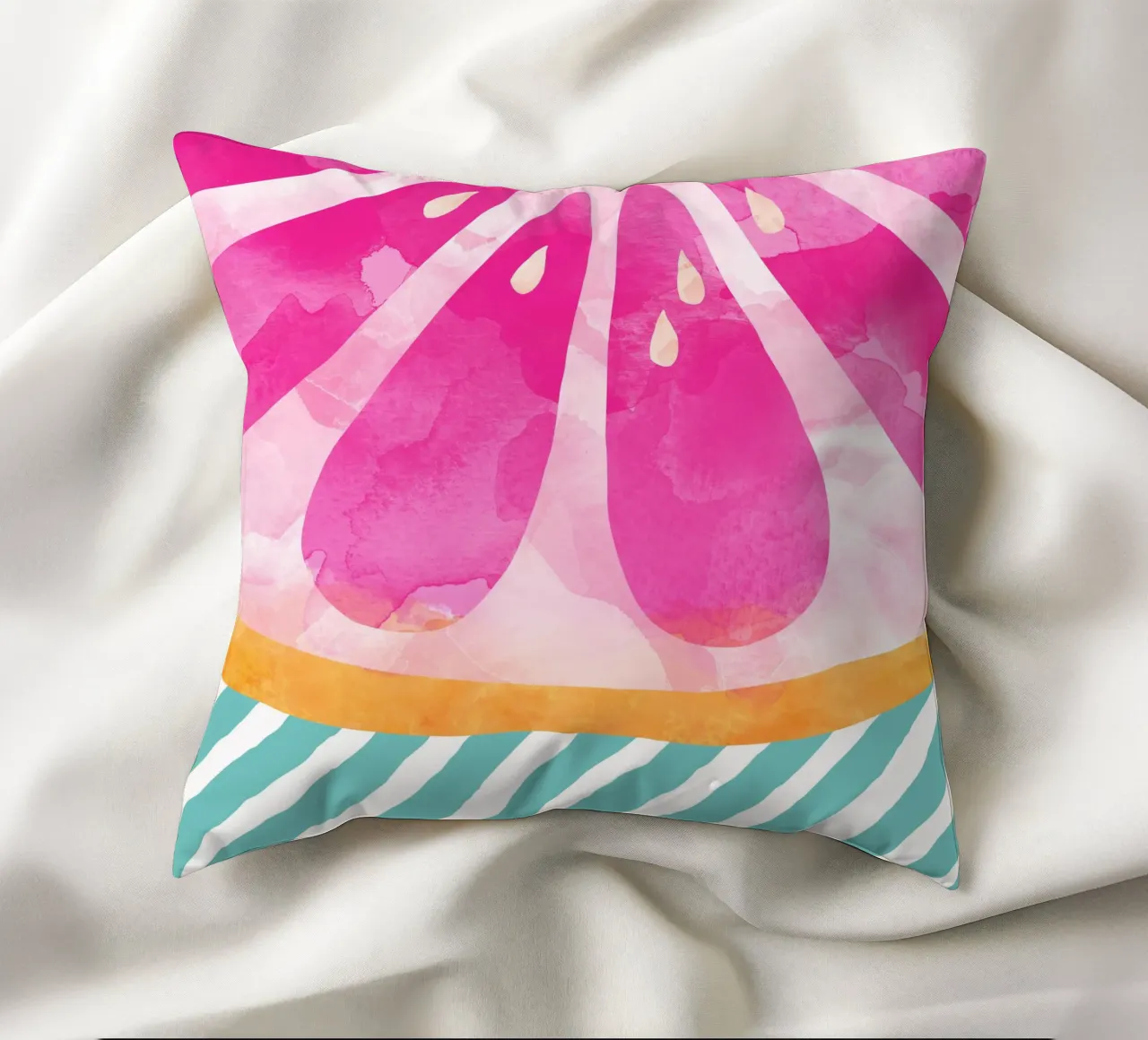 Pink Grapefruit decorative cushion by Orara Studio