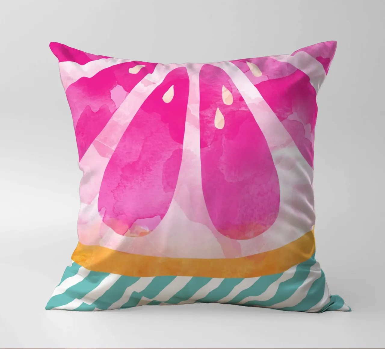 Pink Grapefruit decorative cushion by Orara Studio