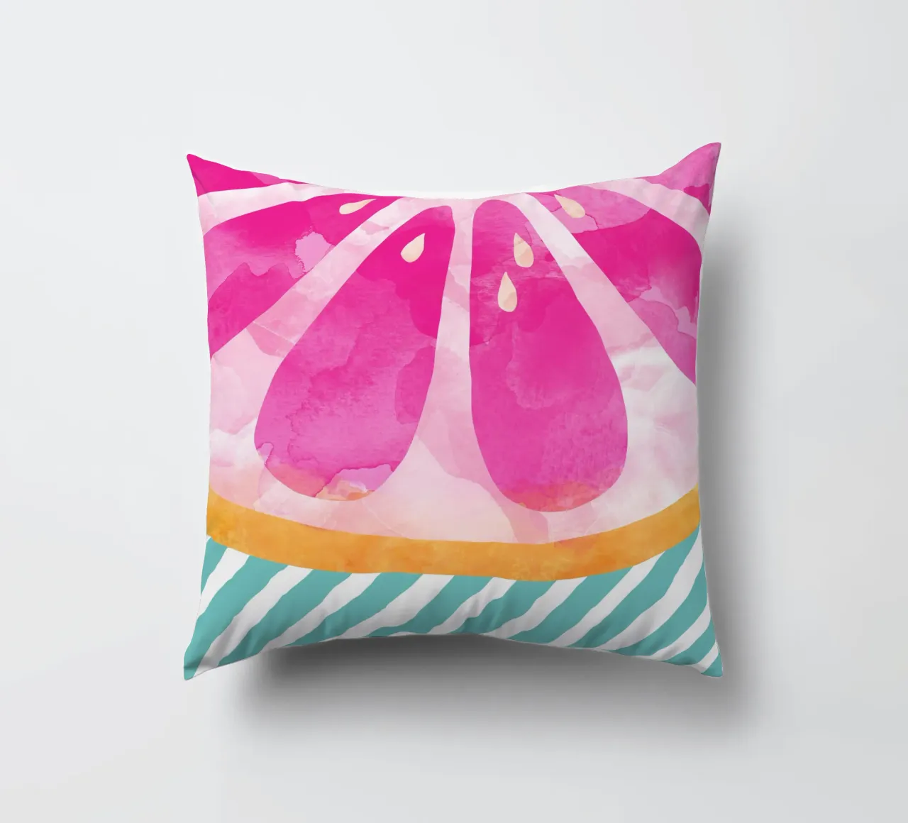 Pink Grapefruit decorative cushion by Orara Studio