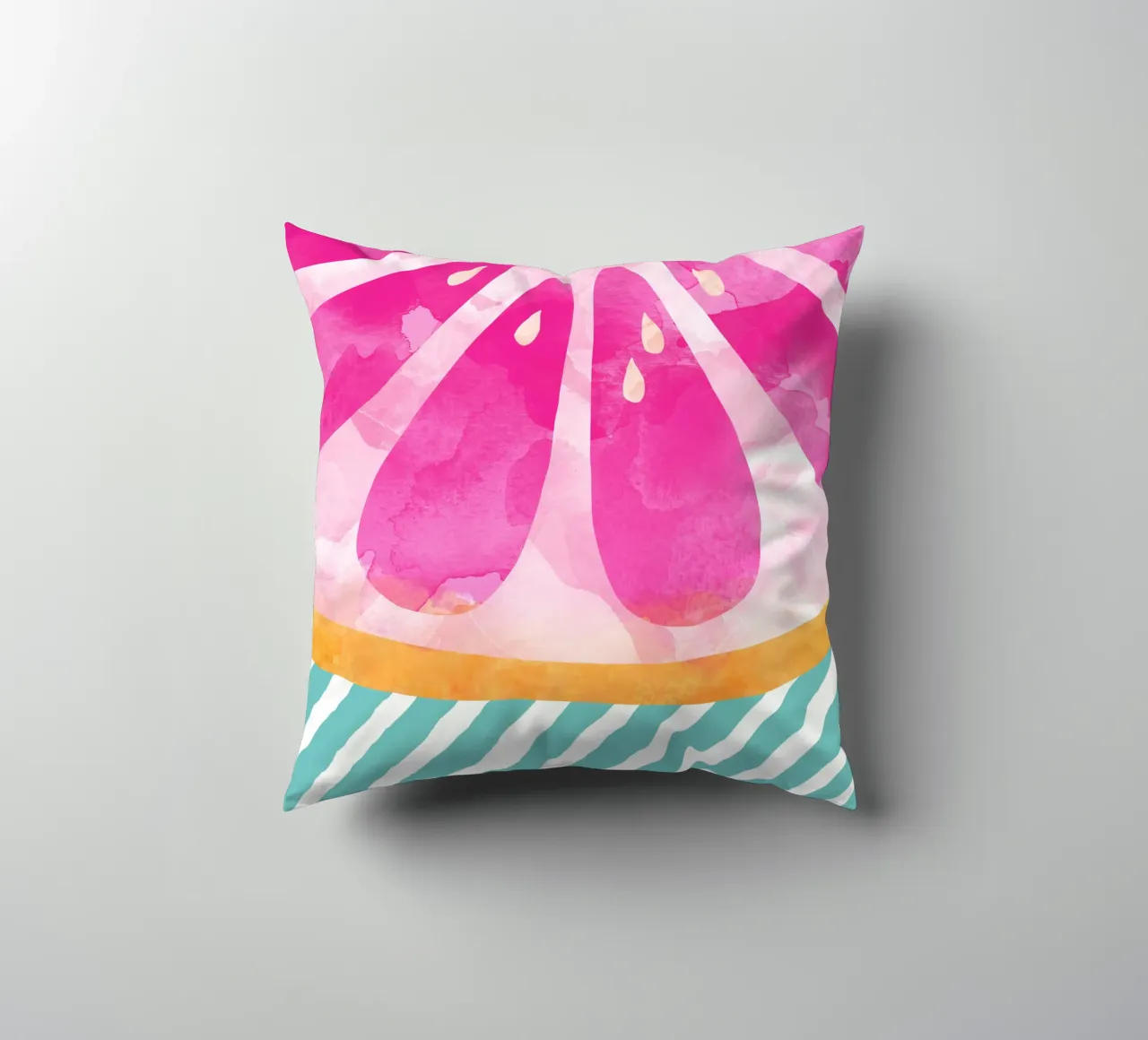 Pink Grapefruit decorative cushion by Orara Studio