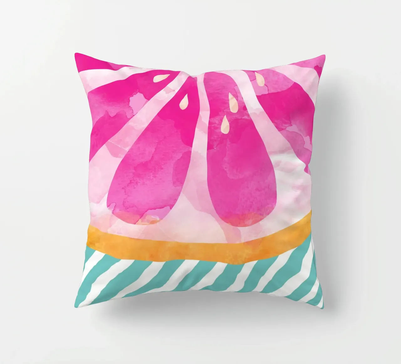 Pink Grapefruit decorative cushion by Orara Studio