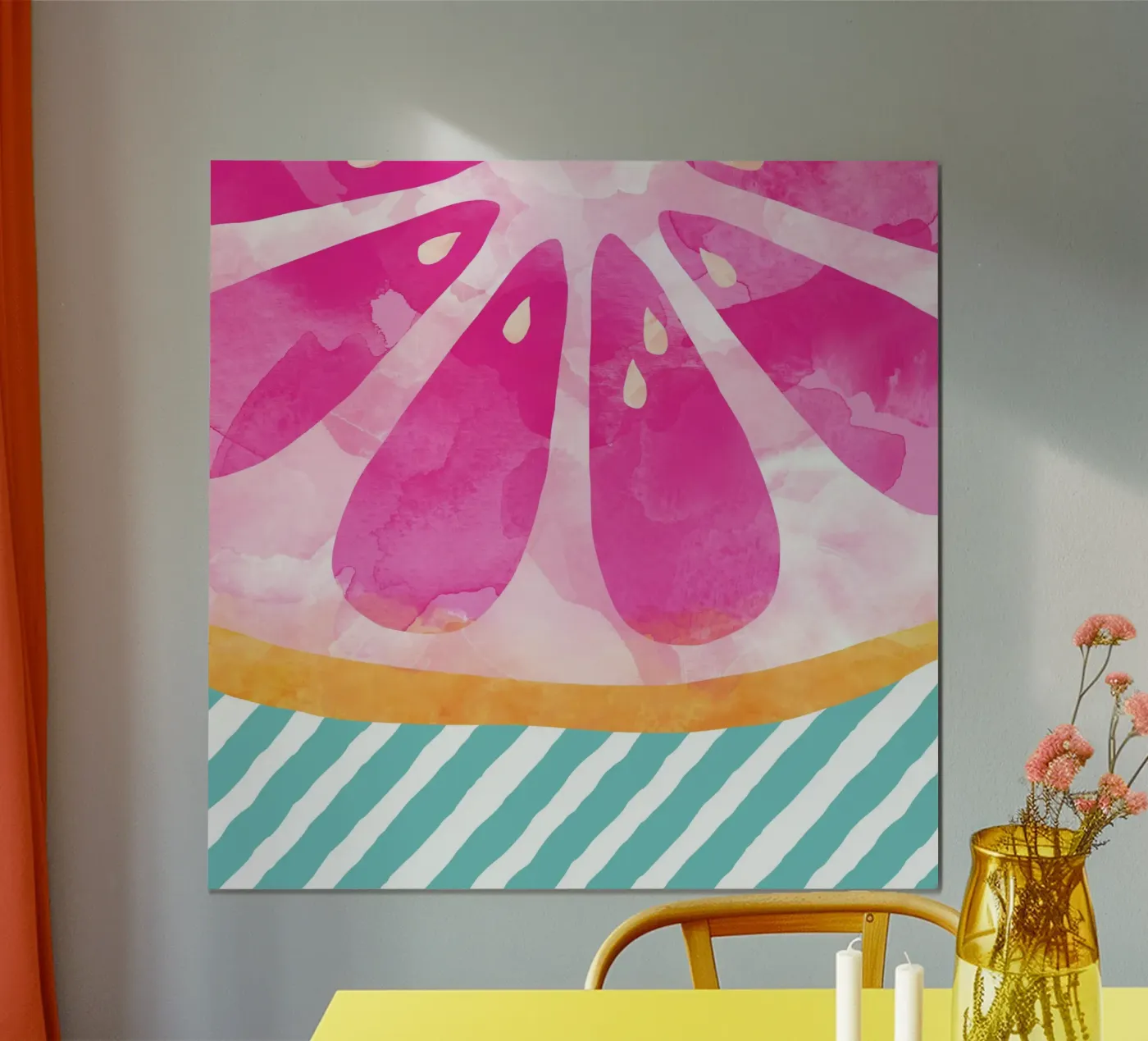 Pink Grapefruit poster van Orara Studio