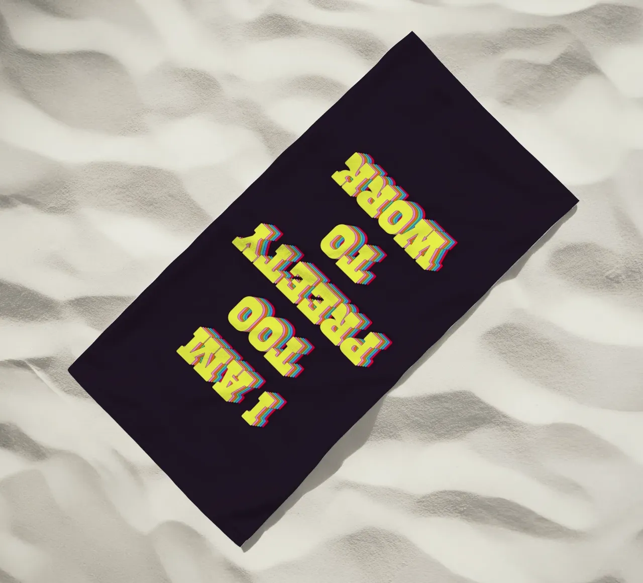 I Am Too Pretty for Work, Sassy Quote, Retro Typography telo mare da EverLuvv Studio