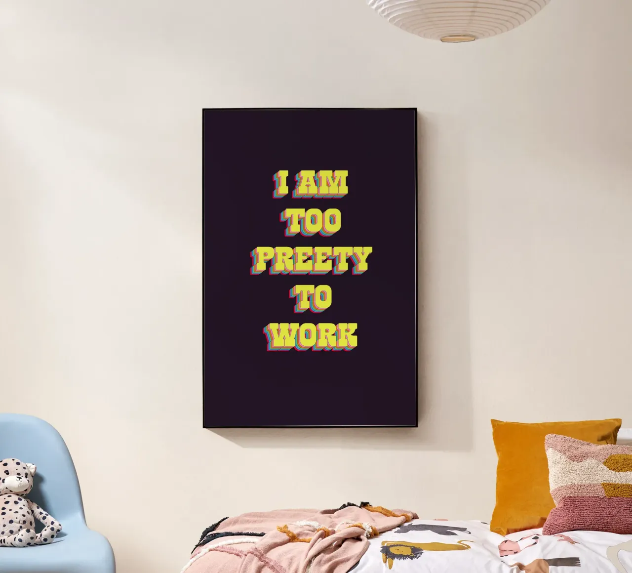 I Am Too Pretty for Work, Sassy Quote, Retro Typography plexiglass da EverLuvv Studio
