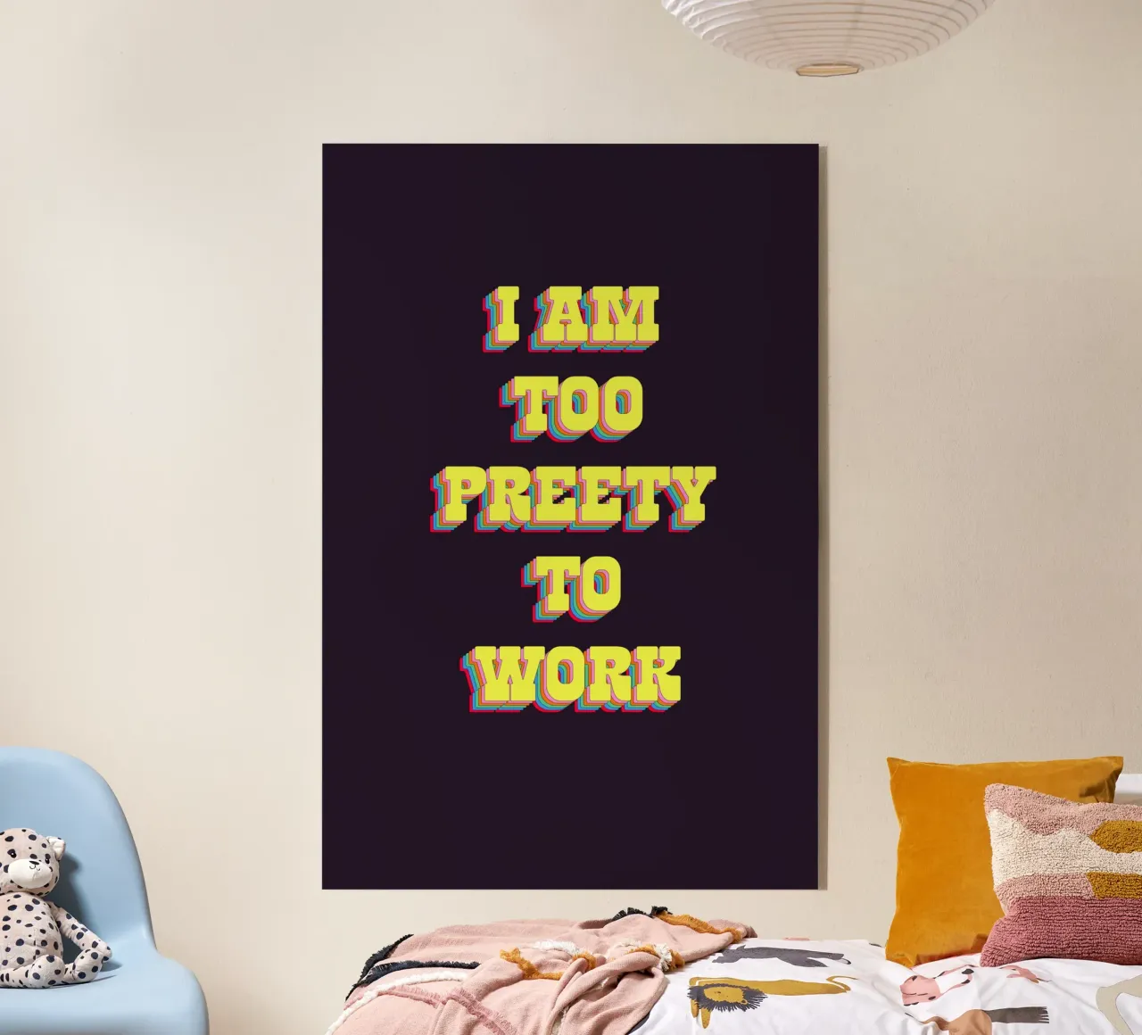 I Am Too Pretty for Work, Sassy Quote, Retro Typography plexiglass da EverLuvv Studio