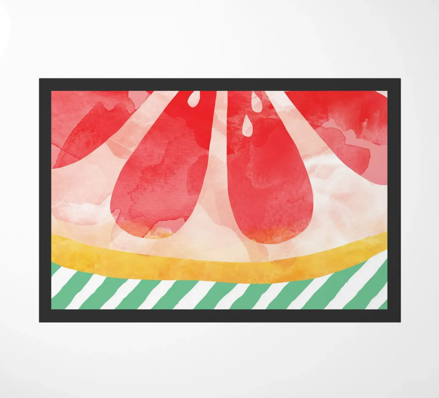 Red Grapefruit doormat by Orara Studio