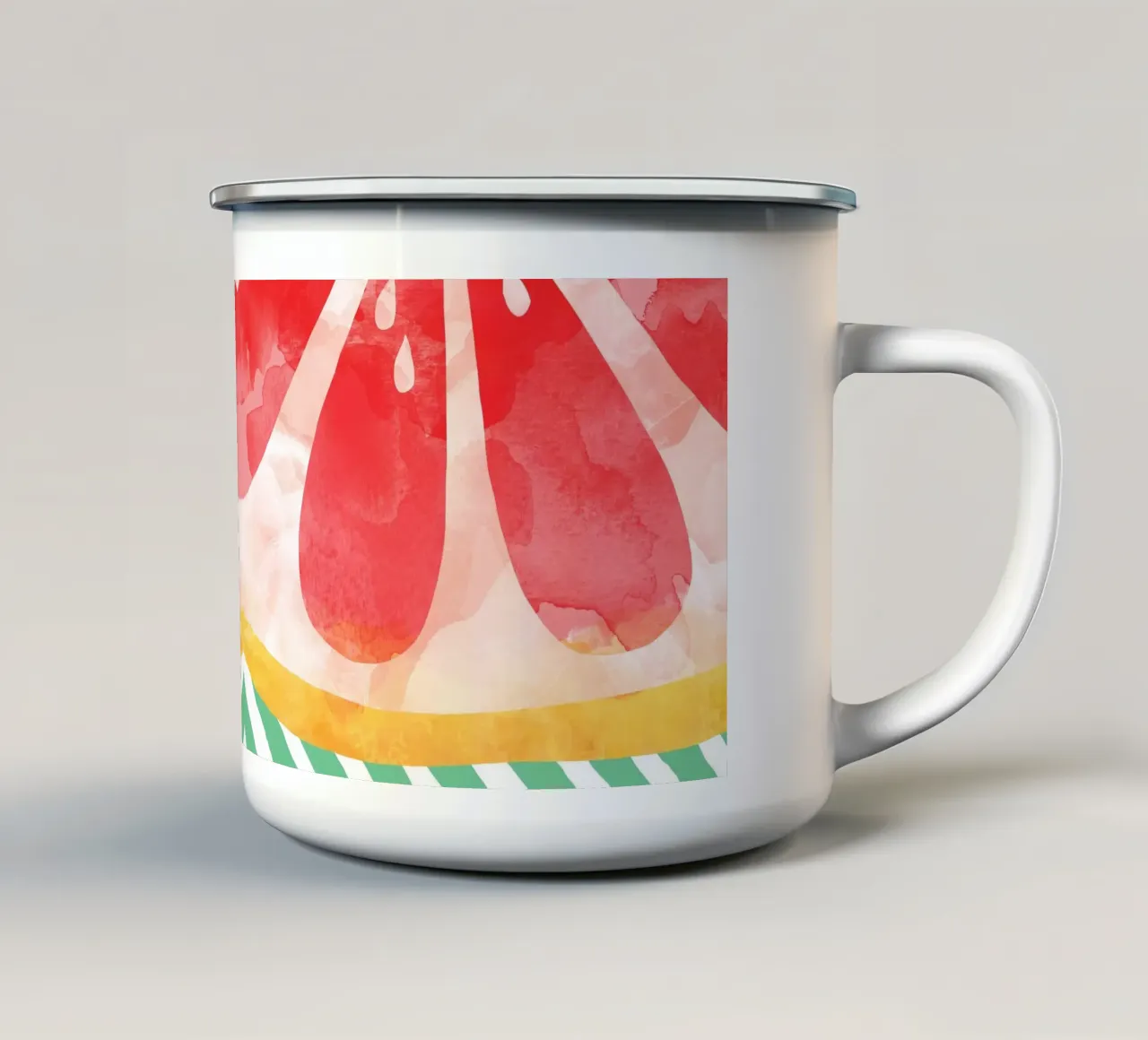 Pompelmo rosso tazza in smalto da Orara Studio