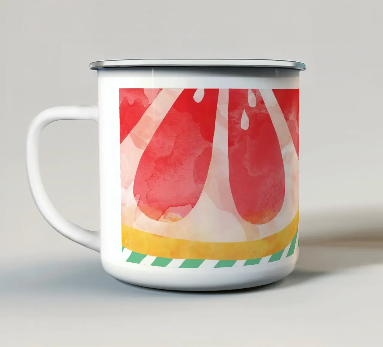 Pompelmo rosso tazza in smalto da Orara Studio