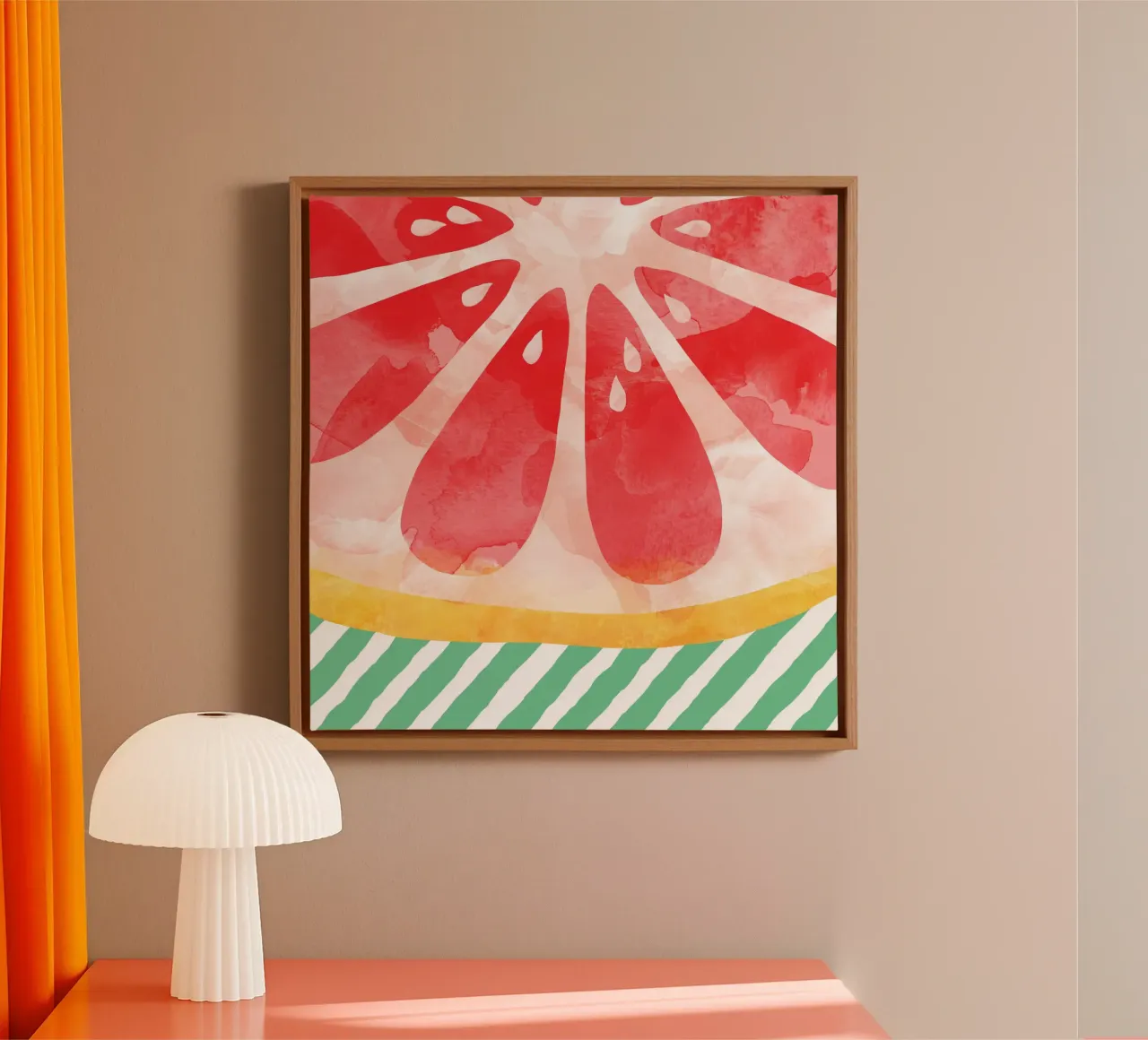 Red Grapefruit canvas by Orara Studio