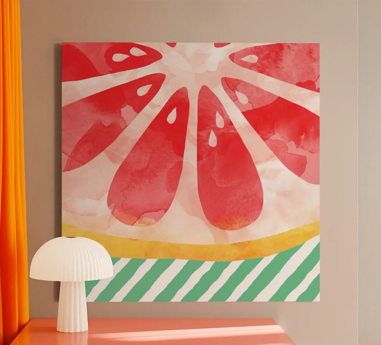 Red Grapefruit canvas by Orara Studio