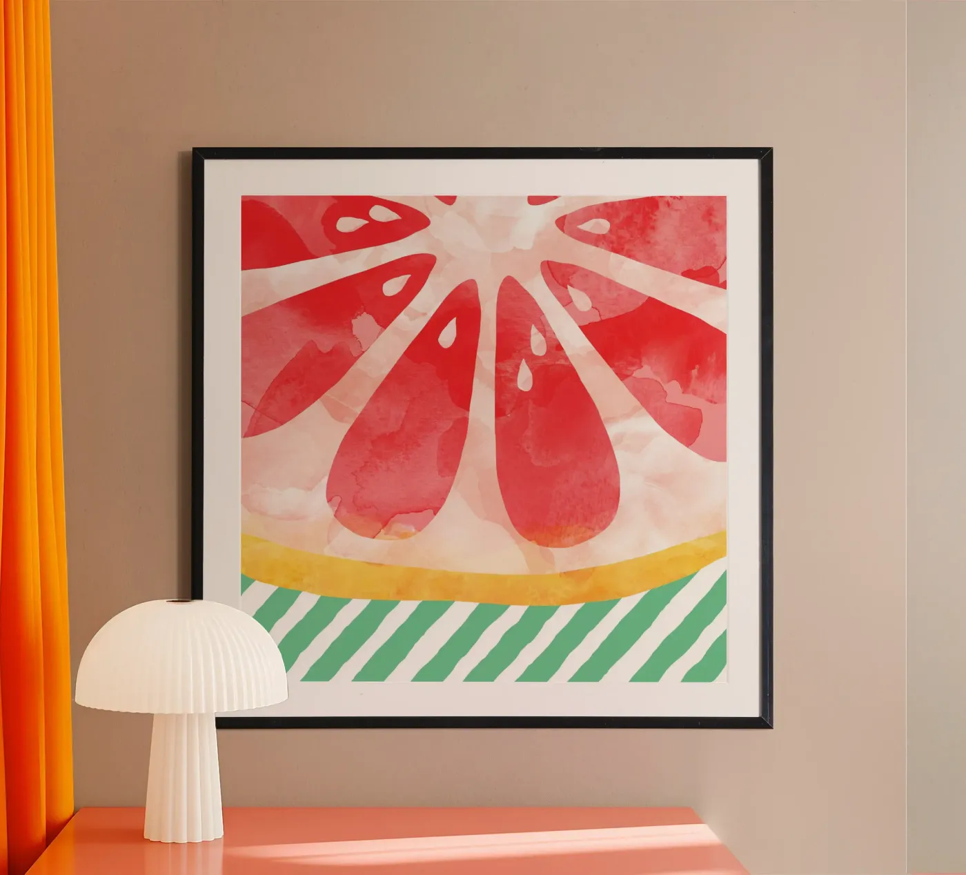 Rote Grapefruit Poster von Orara Studio