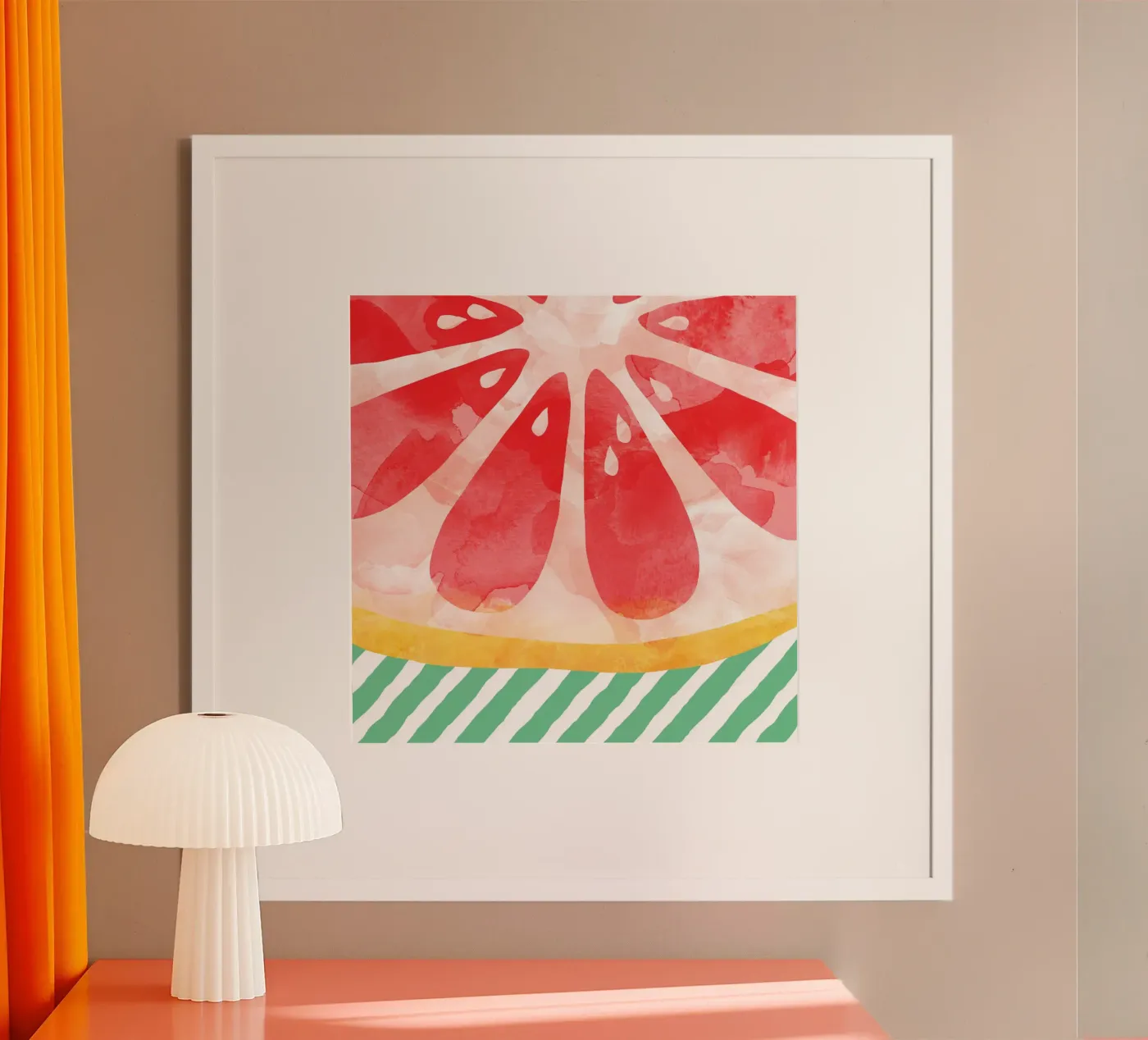Rote Grapefruit Poster von Orara Studio