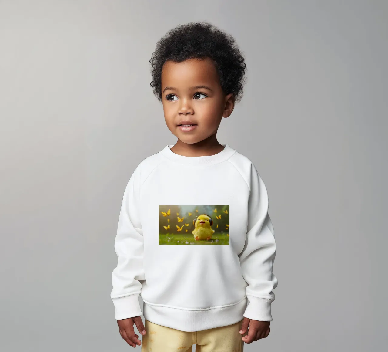 Meiden met geluk baby sweatshirt van M-Ulrich-Digital Art