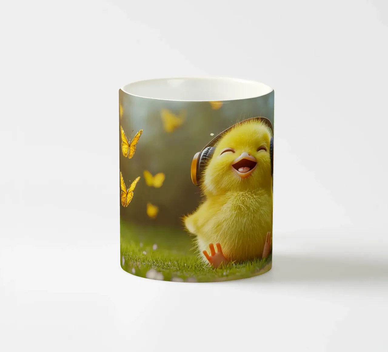 Küken im Glück Keramik Tasse von M-Ulrich-Digital Art