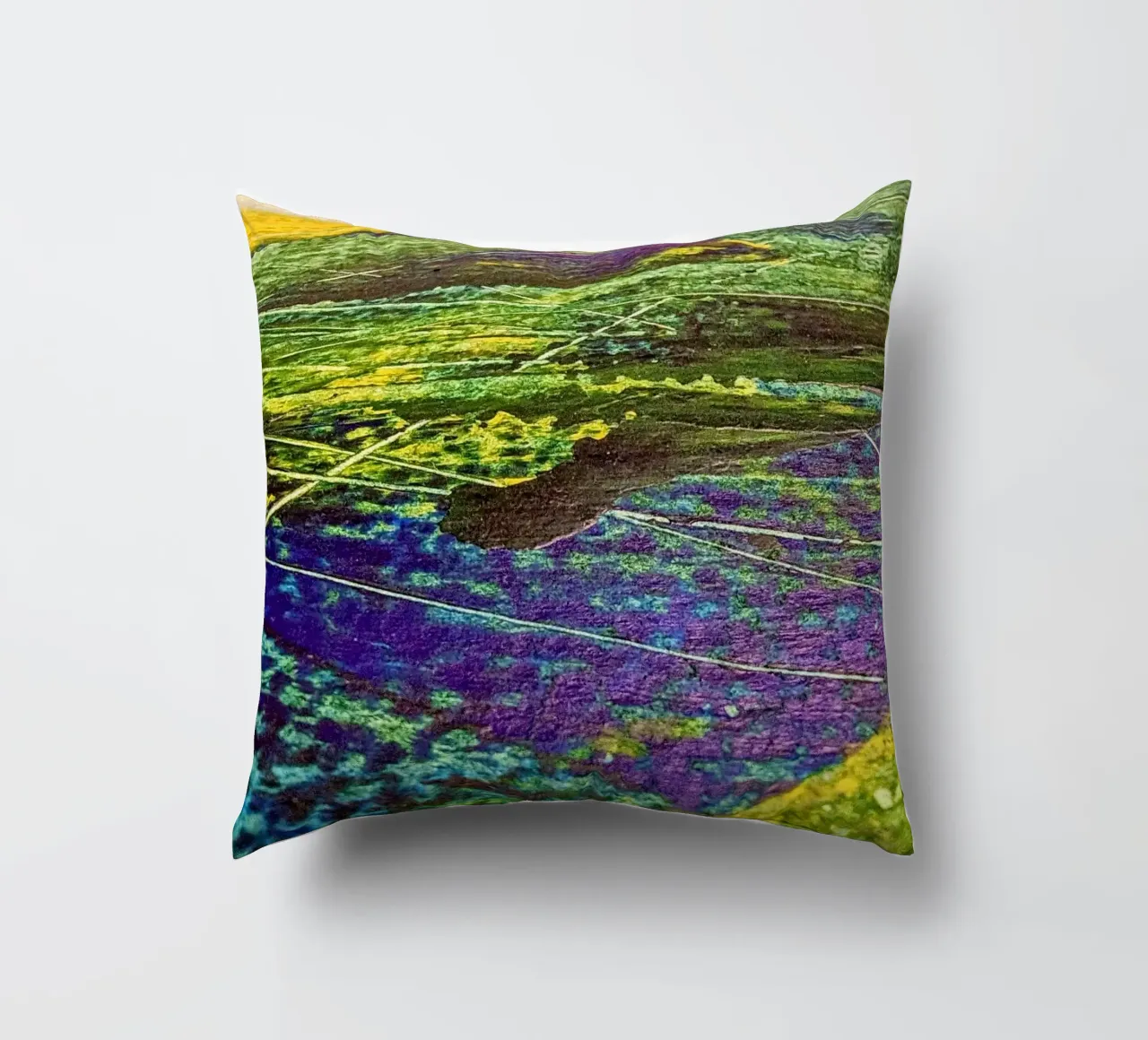 Lines at the Cross of Sea and Fields coussin de Pia