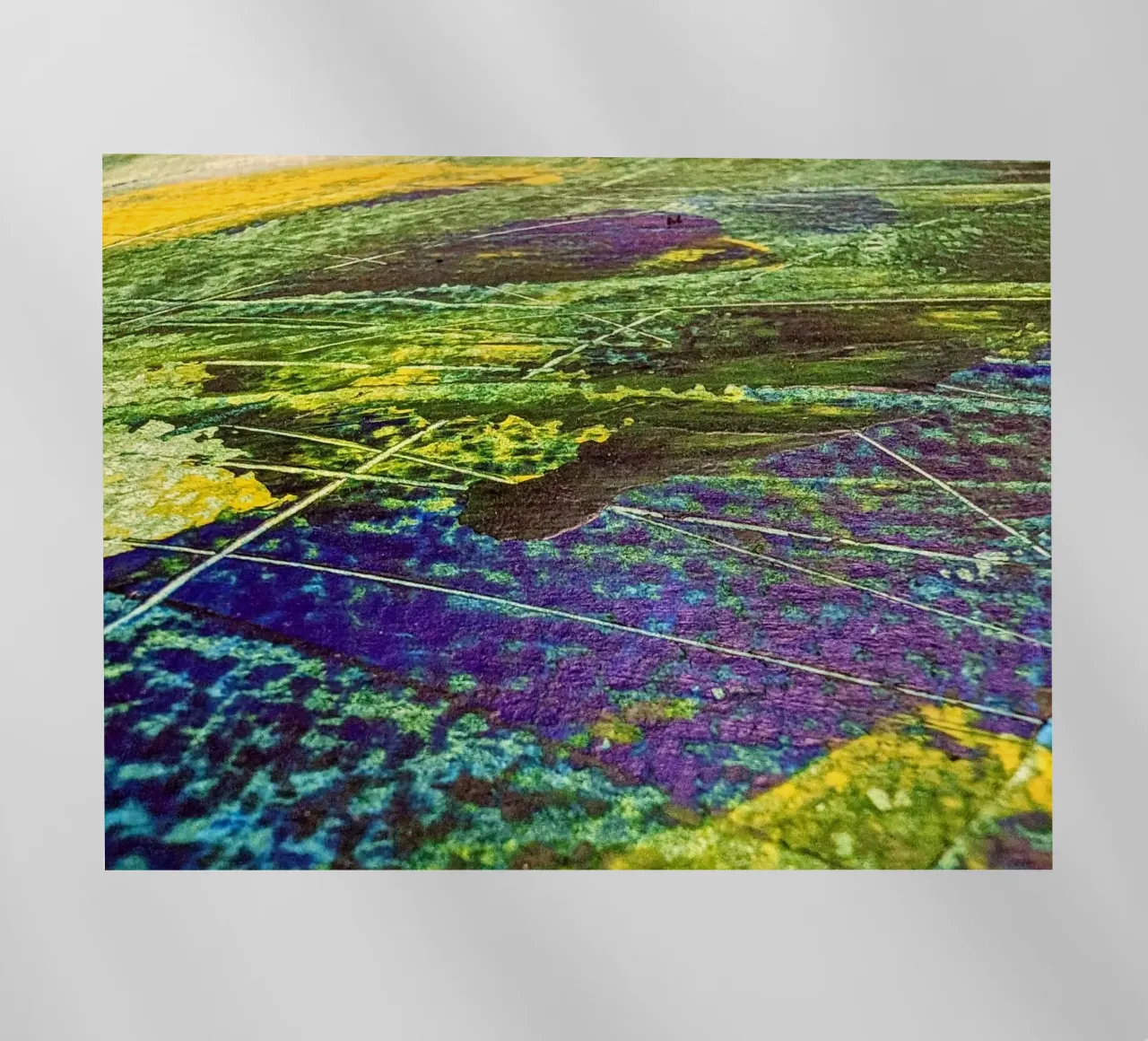 Lines at the Cross of Sea and Fields Backlit Folie von Pia