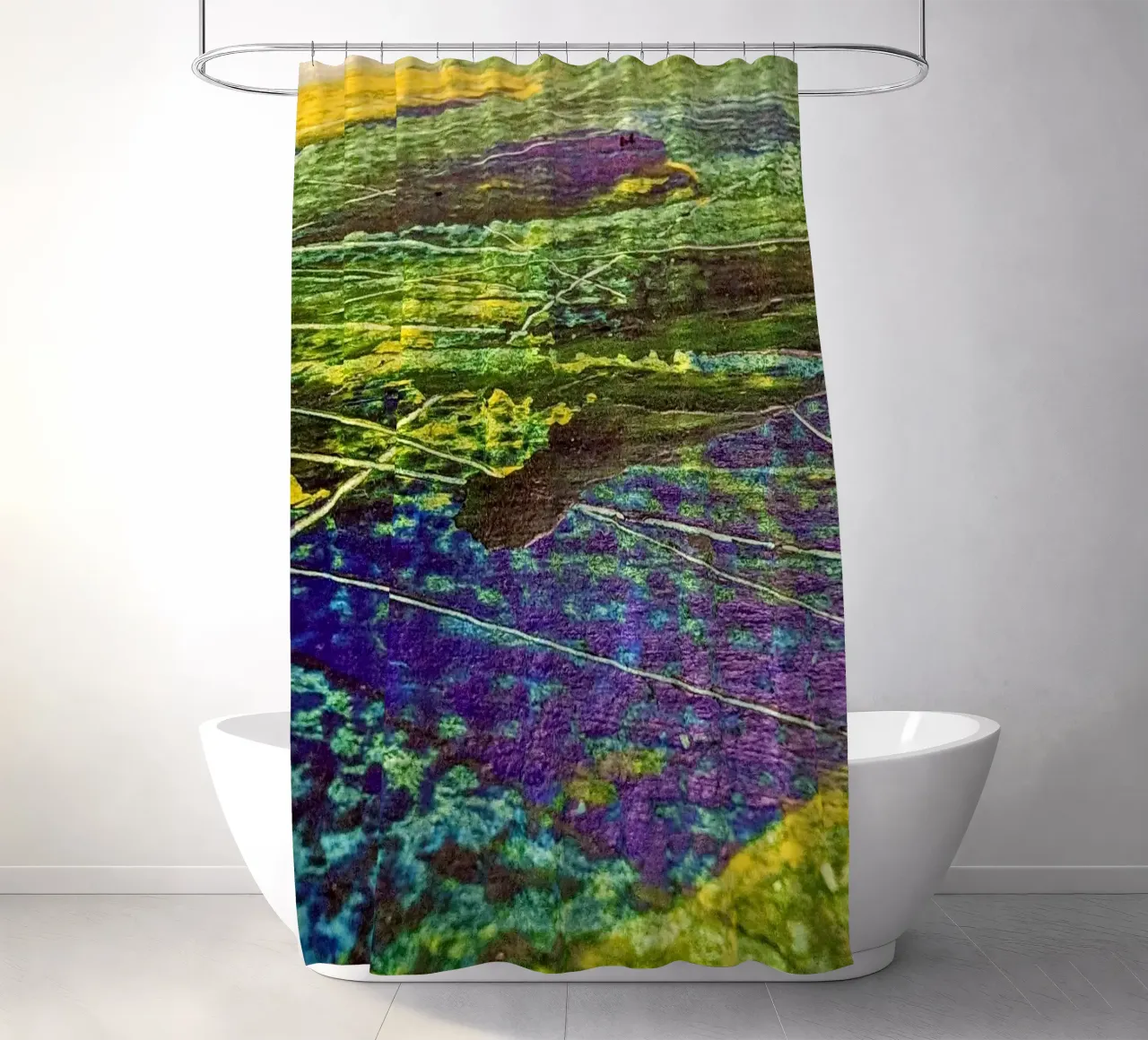 Lines at the Cross of Sea and Fields tenda da doccia da Pia