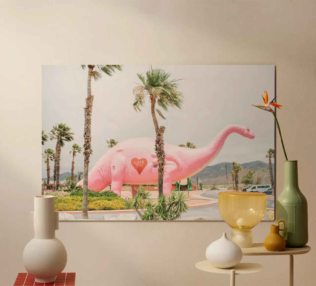 Love You Dinosaur Poster mit Aluminium Rahmen von patiphotography