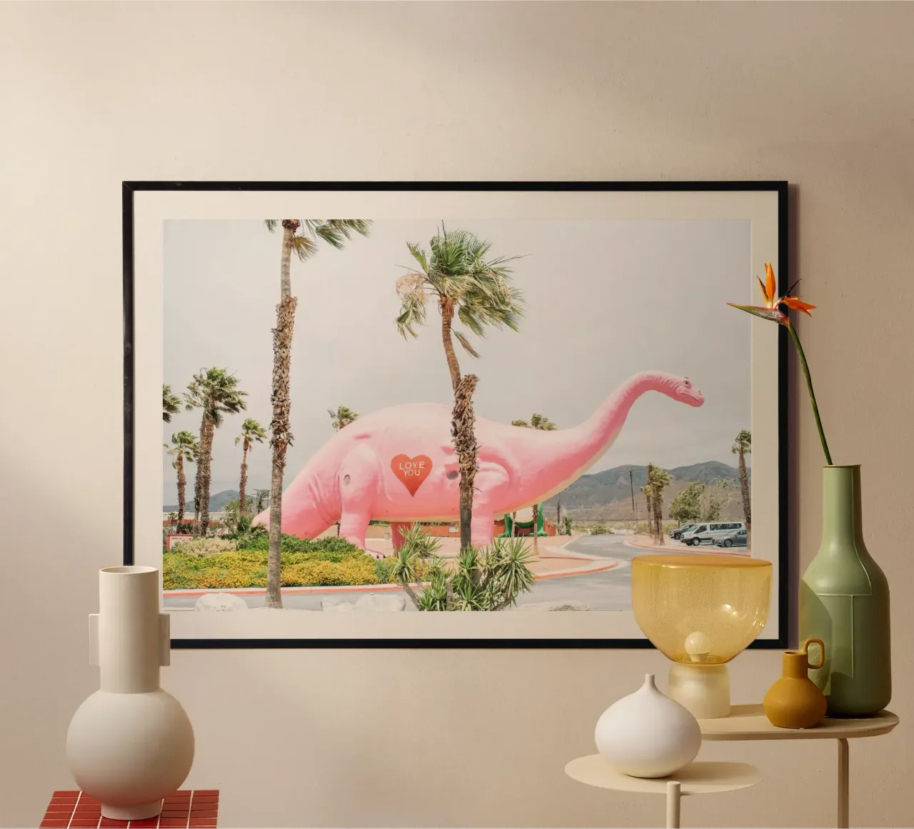 Love You Dinosaur Poster mit Aluminium Rahmen von patiphotography