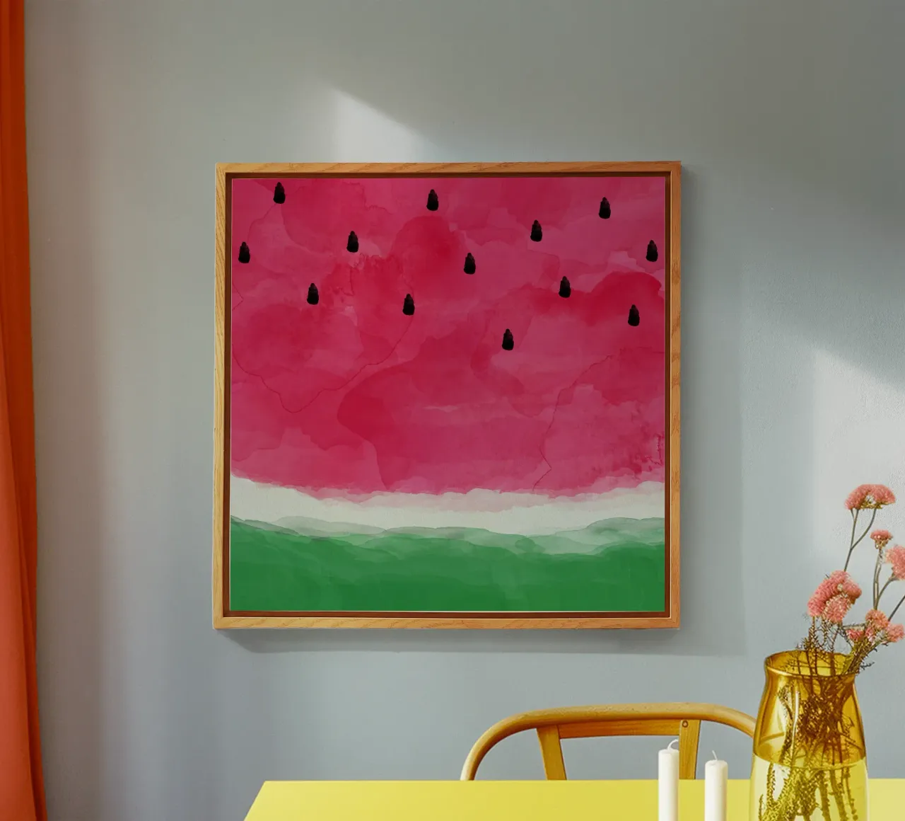 Watermeloen Abstract acryl van Orara Studio