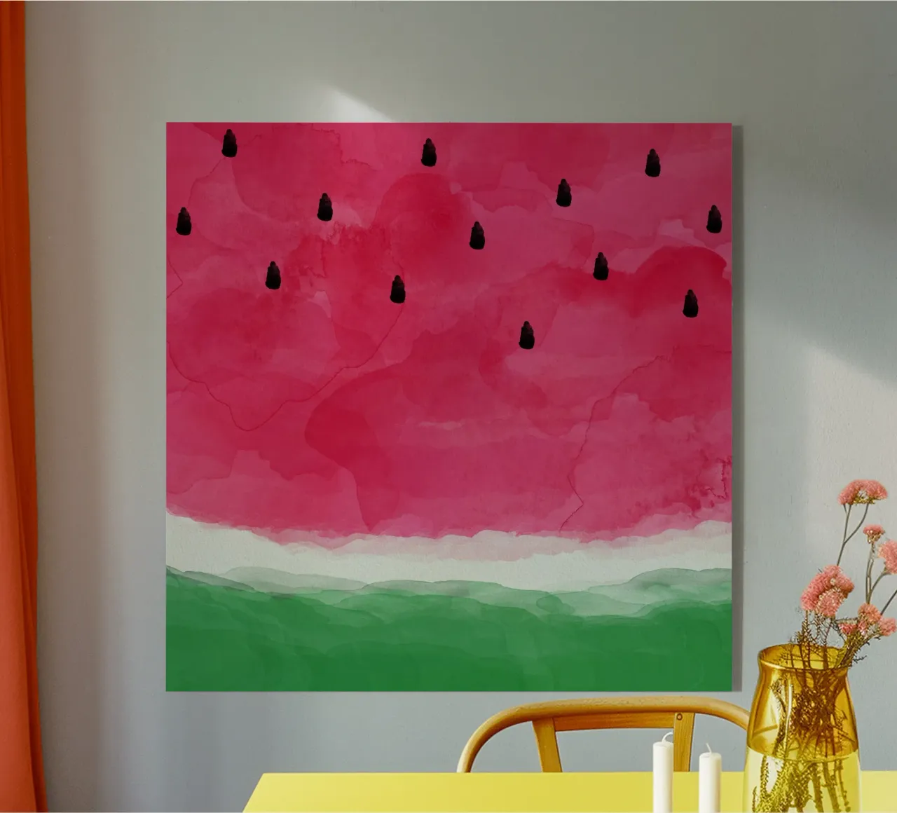 Watermeloen Abstract acryl van Orara Studio