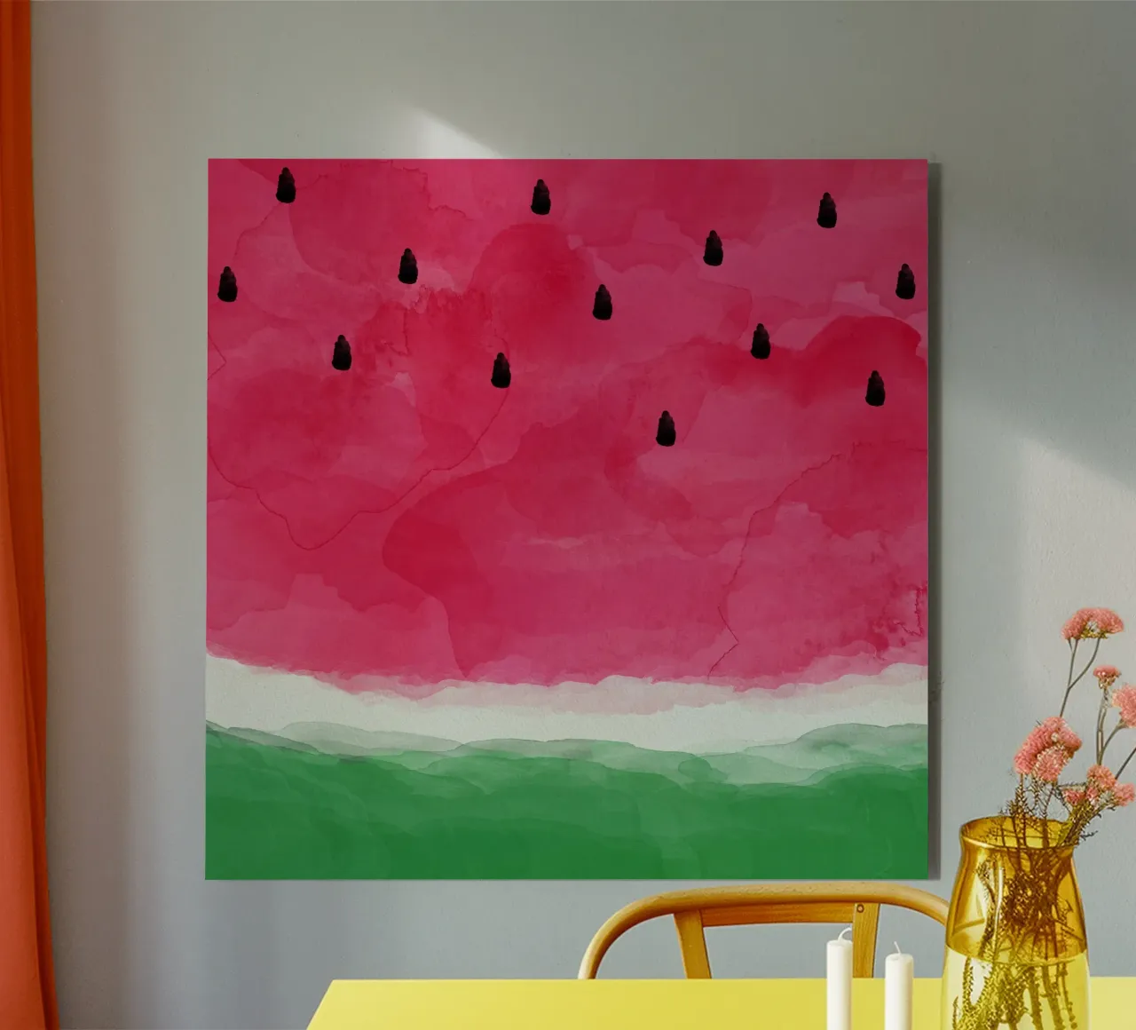 Wassermelone Abstrakt Alu-Dibond von Orara Studio