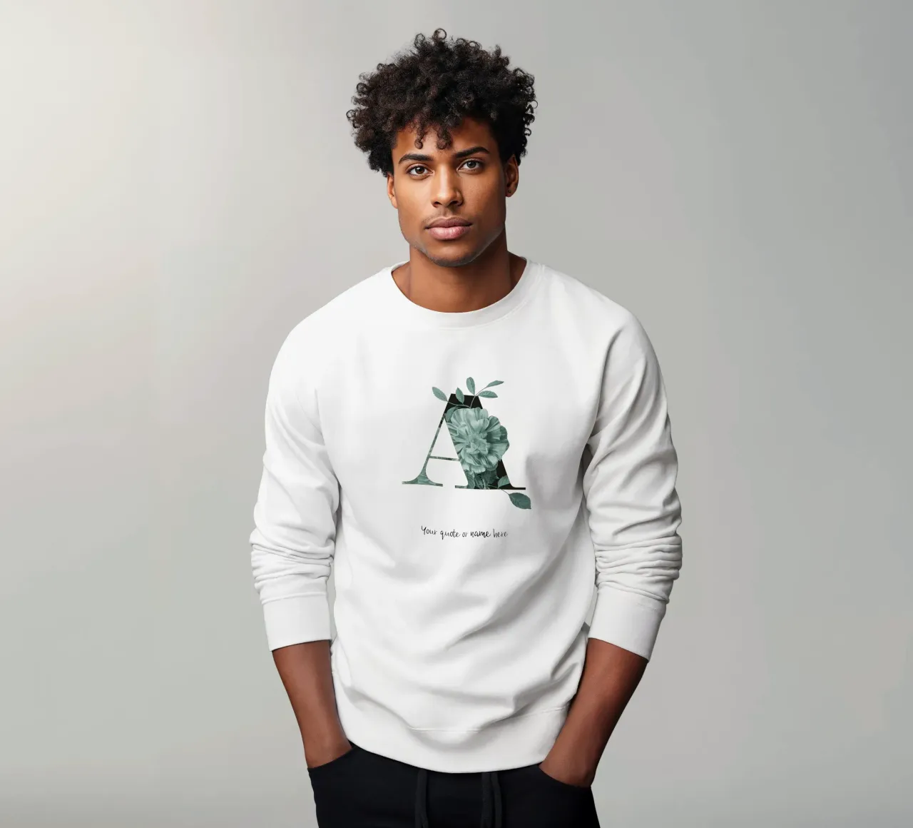 Flower Alphabet A -personalisierbar felpa da Letters from Studio Froilein Juno