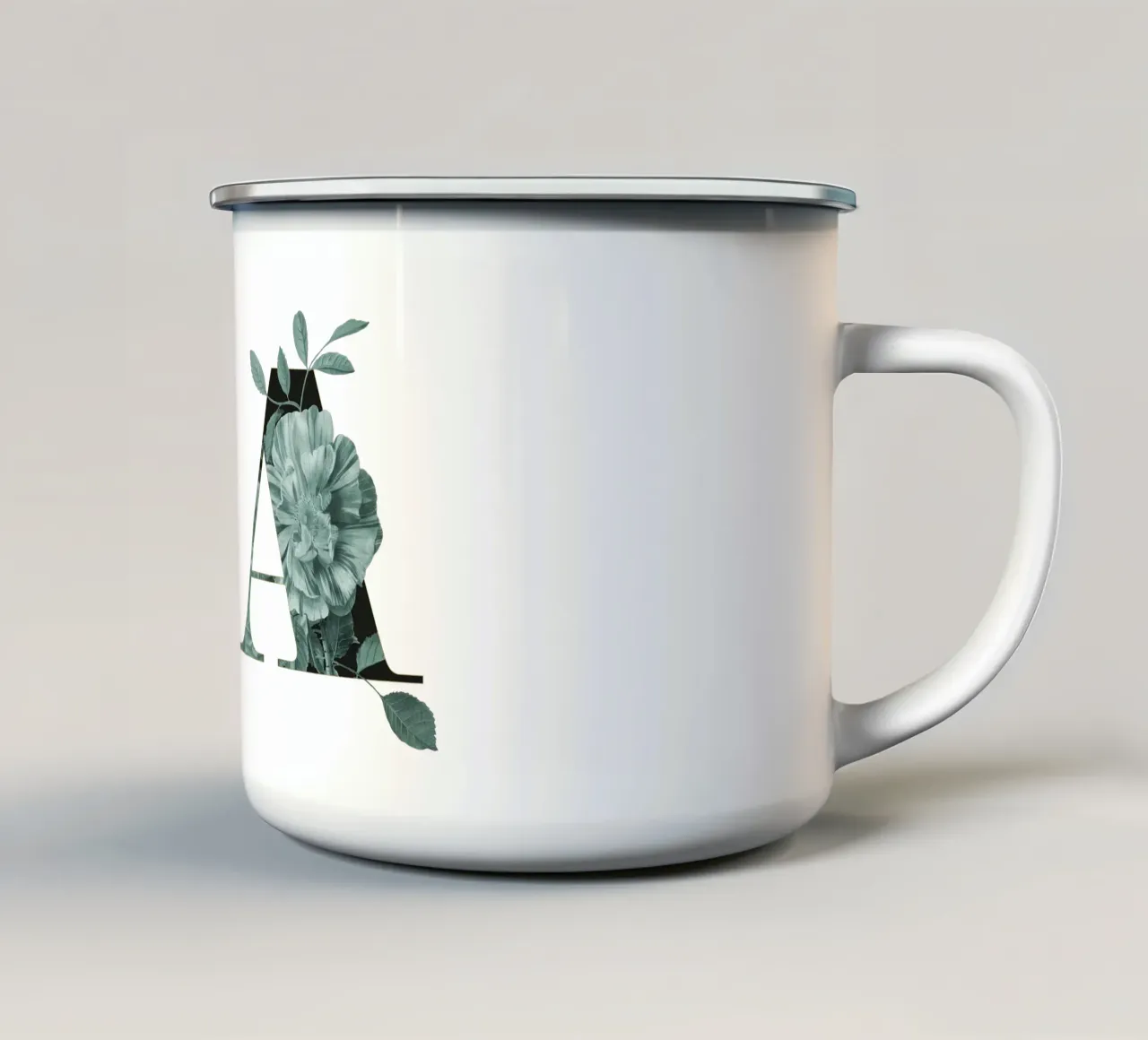 Flower Alphabet A -personalisierbar tazza in smalto da Letters from Studio Froilein Juno