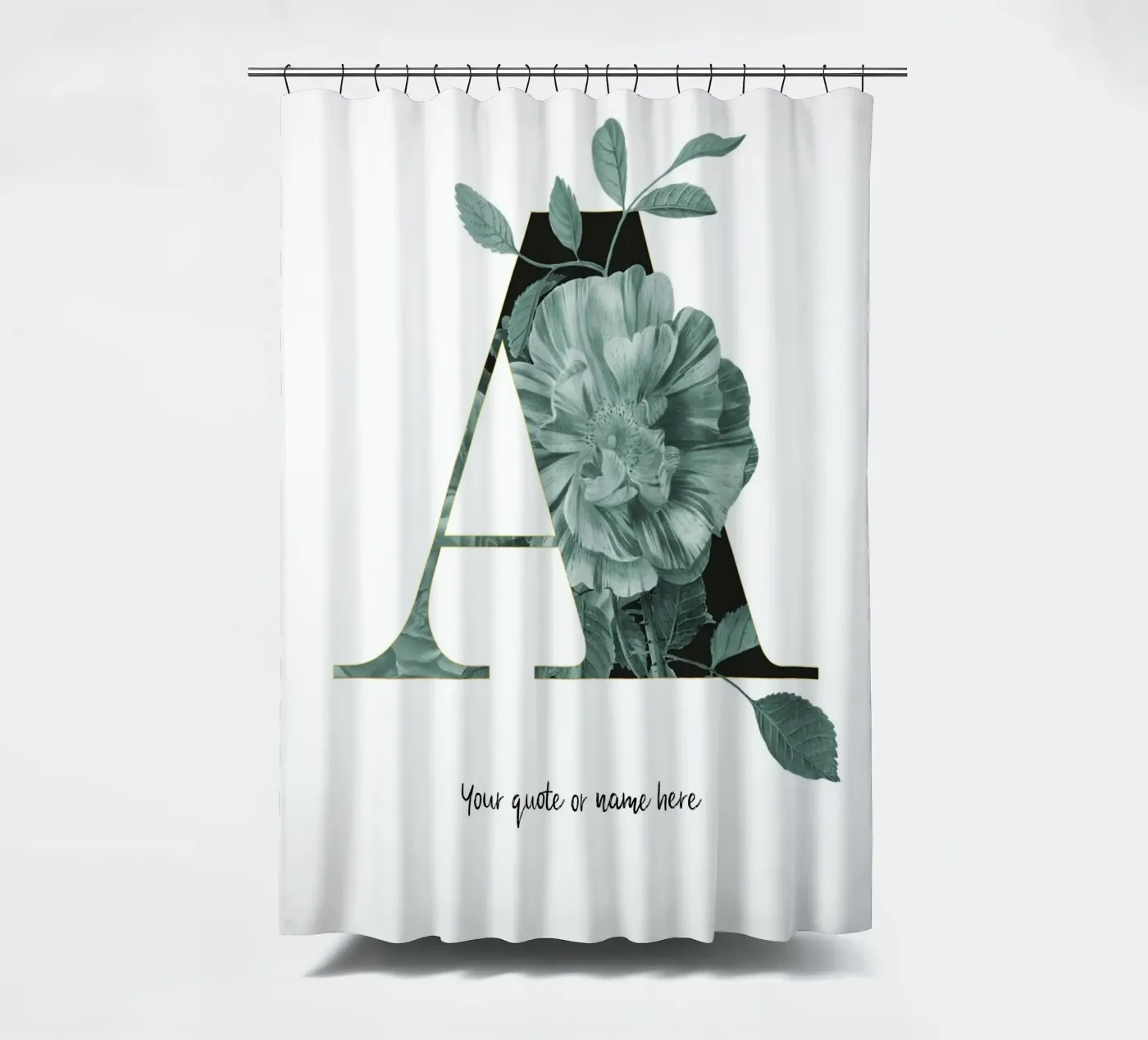 Flower Alphabet A -personalisierbar douchegordijn van Letters from Studio Froilein Juno