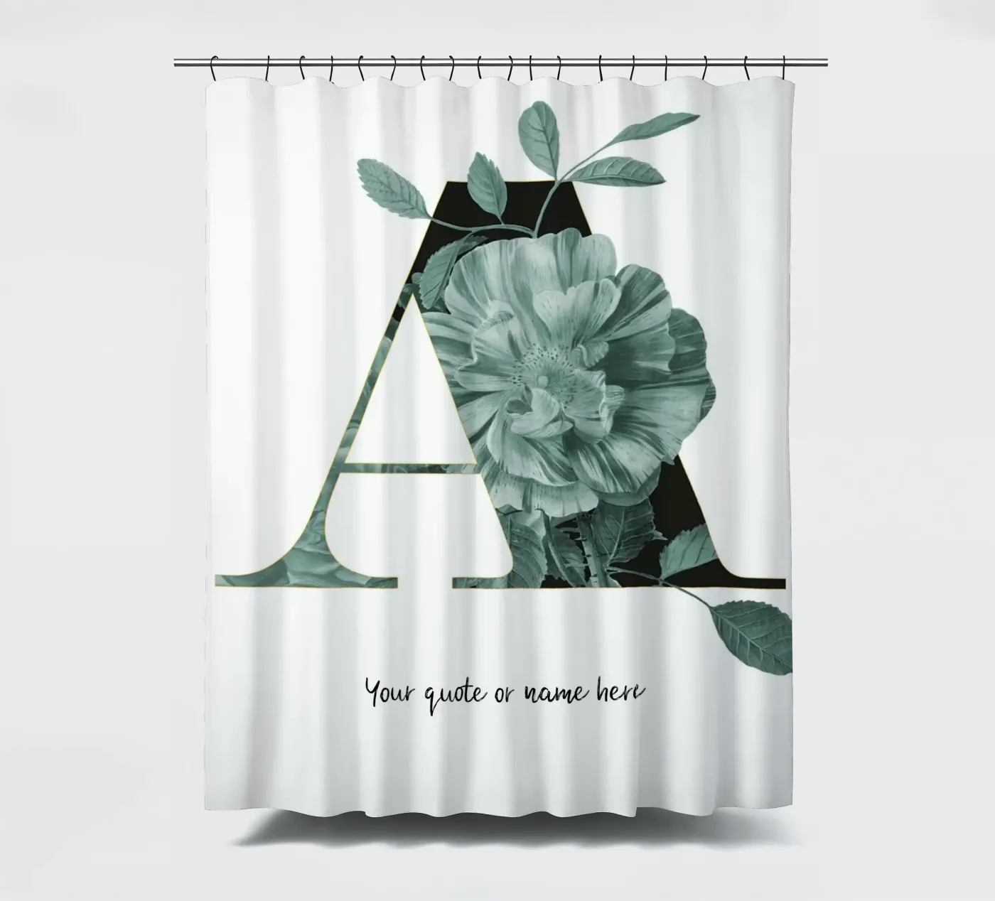 Flower Alphabet A -personalisierbar douchegordijn van Letters from Studio Froilein Juno